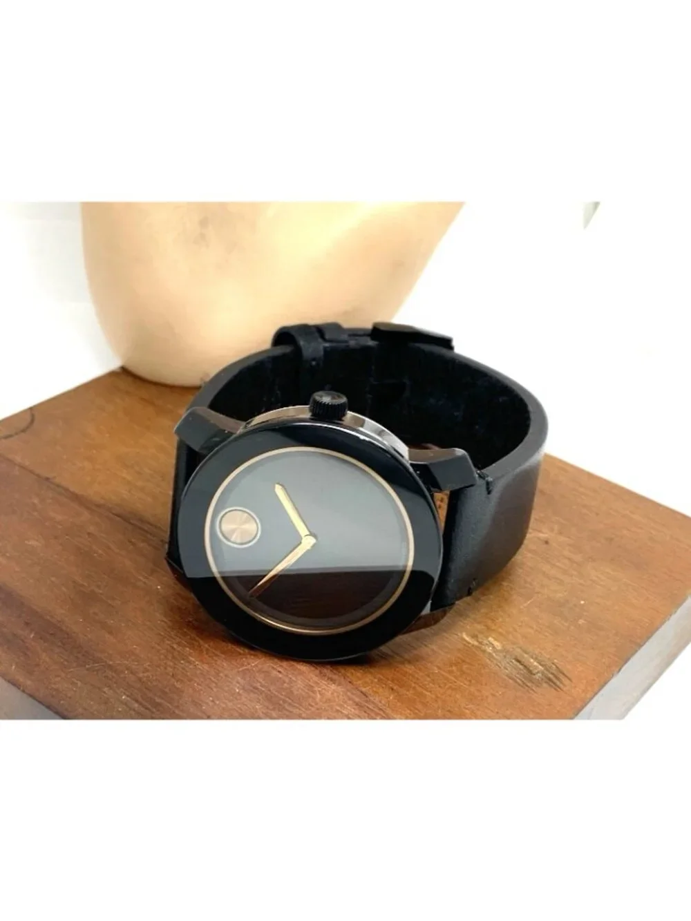 Movado Men's Watch 3600297 Bold Swiss Quartz Black Dial Leather Strap 42mm